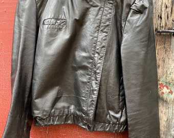 Vintage 90's Cropped Leather Biker Jacket