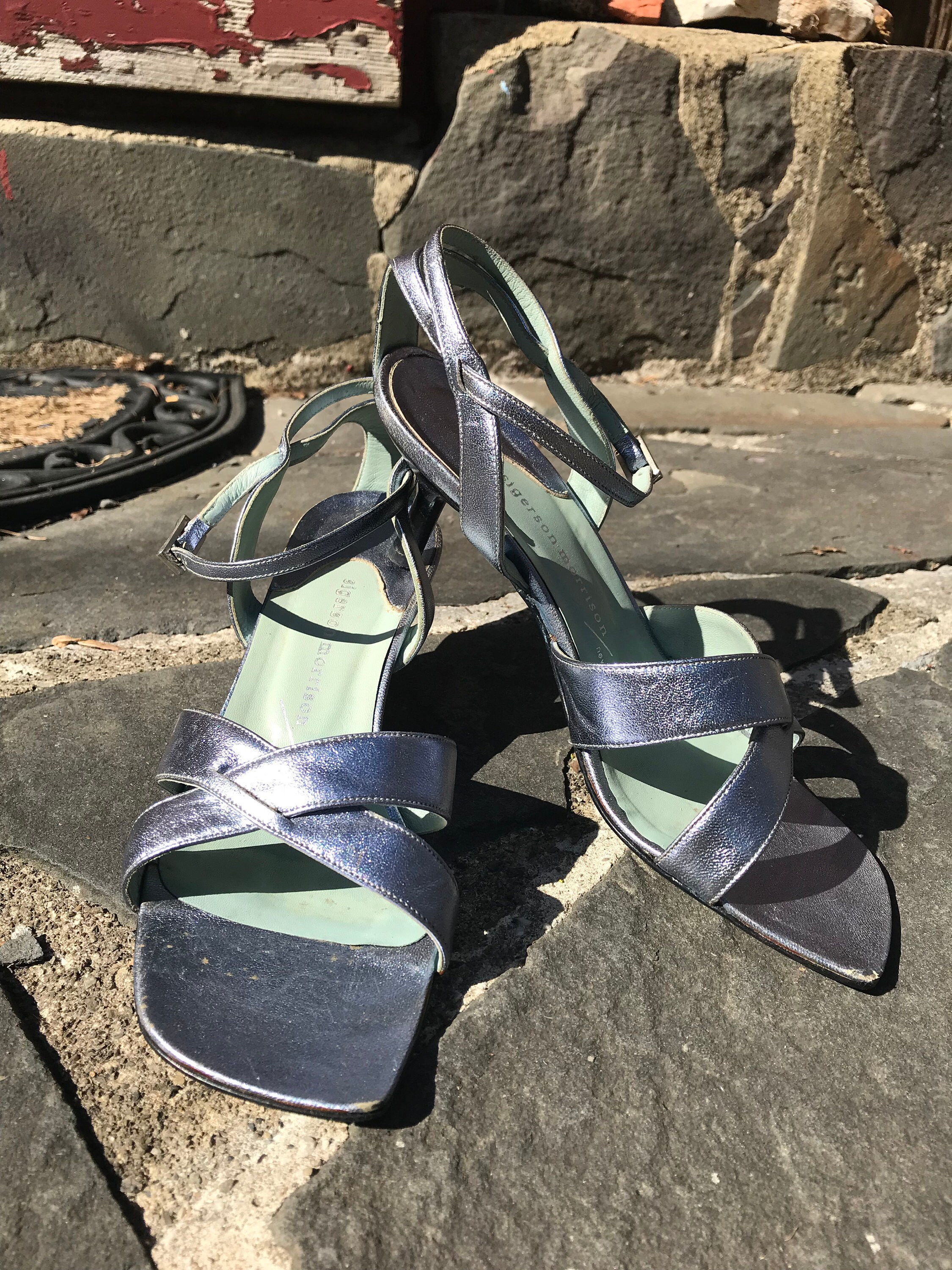Sigerson Morrison Metallic Leather Sandals - Etsy