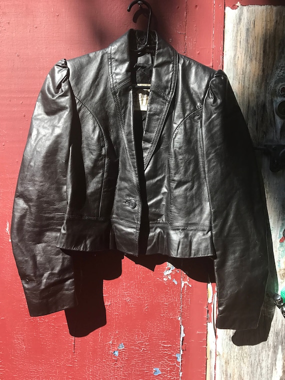 Vintage Leather Tuxedo Jacket