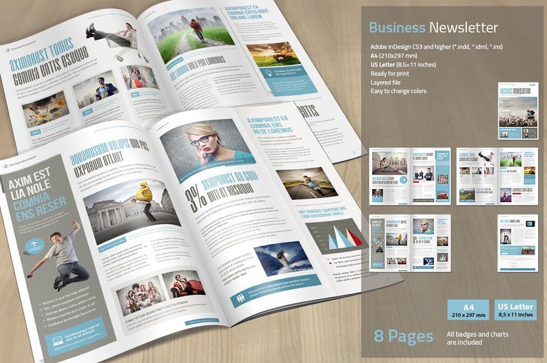 Business Newsletter Print Template | Indesign Template - Etsy