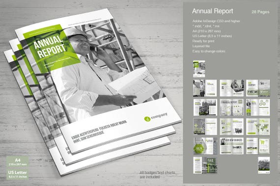 Annual Report Print Template | InDesign Template