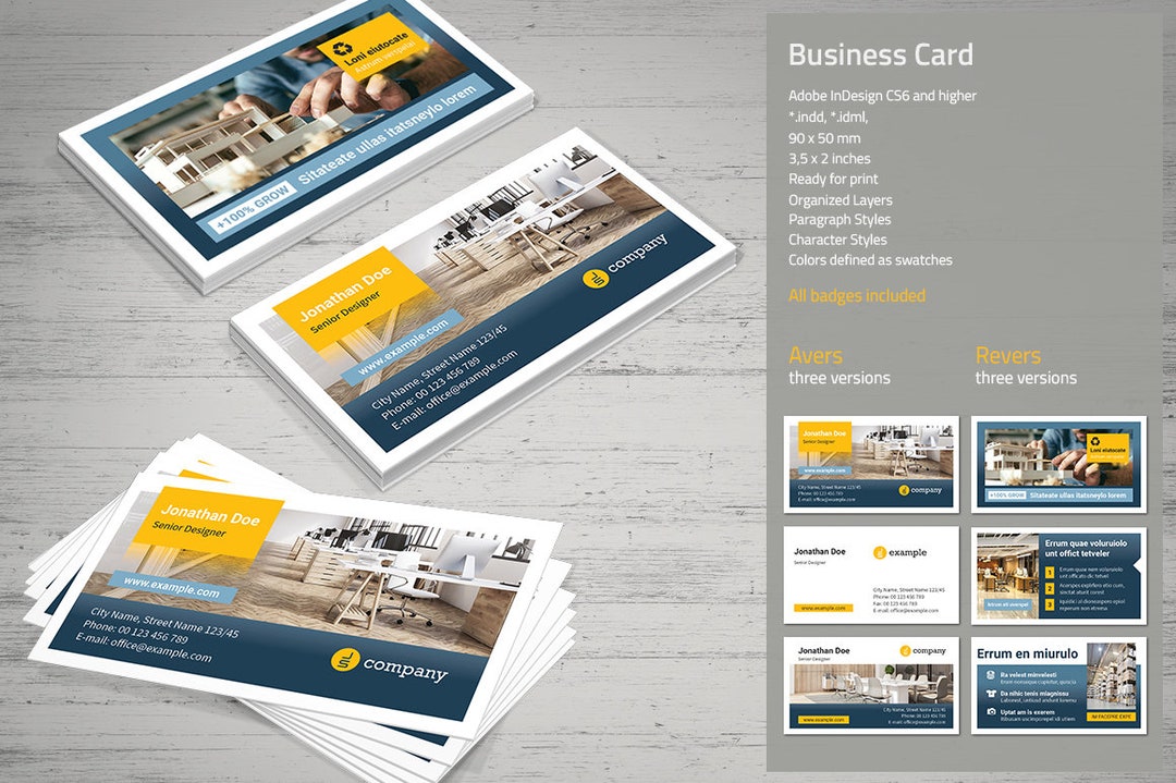 Business Cards Indesign Template Etsy