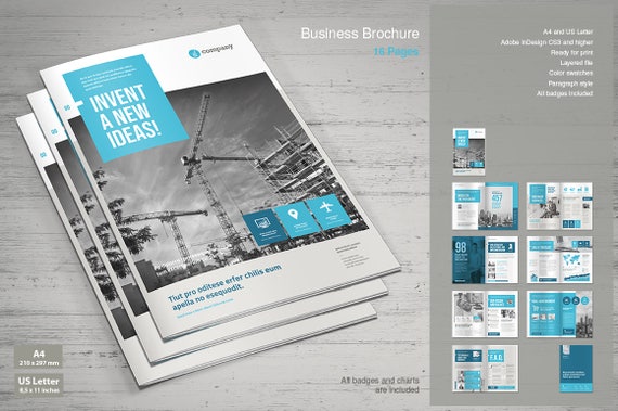 Business Broschure Druckvorlage Indesign Vorlage Etsy