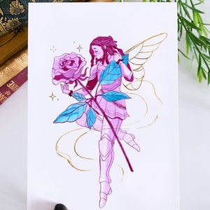 Mini Print - The Rose Knight | Original Art, Drawing, Wall Art