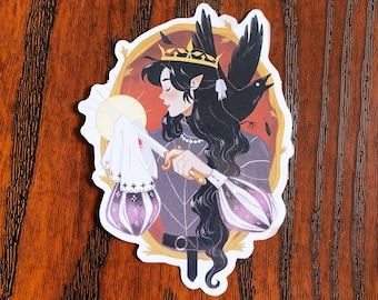 Crow Knight Sticker - Clear Glossy Vinyl Die-Cut Sticker | Waterproof For Laptop, Water Bottle, Journal