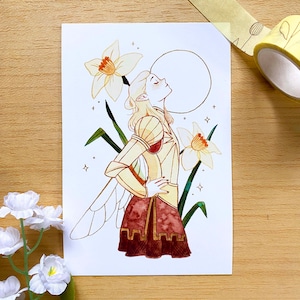 Mini Print - Daffodil Knight | Illustration, Drawing, Wall Art