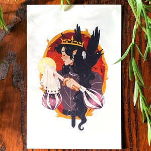 Mini Print - The Raven Queen  | Original Art, Drawing, Wall Art