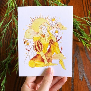 Mini Print - The Daisy Knight  | Original Art, Drawing, Wall Art