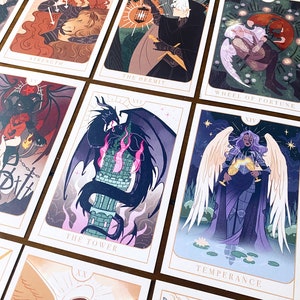 Mini tirages - Arcanes majeurs du tarot de chevalier, option carte mystère | Oeuvre d'art originale, dessin, oeuvre d'art murale