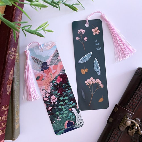 Two Fairies Embracing Bookmark with Tassel