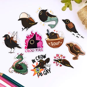 Pegatinas de vinilo de Walden the Crow - Ediciones del club de fans de Walden 2024 / Impermeables y brillantes / Para portátiles, botellas de agua y diarios