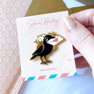Enamel Pin Walden the Crow With a Backpack From Realta, Deliverer of ...