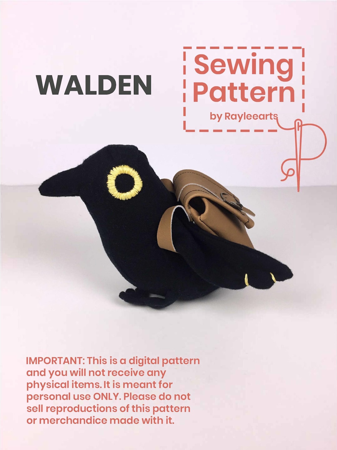 digital-sewing-pattern-stuffed-animal-walden-the-crow-with-backpack-plush-toy-pattern-pdf-digital-download-etsy