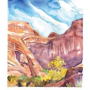 Coyote Gulch, Escalante, Southern Utah, Desert -  Watercolor Print