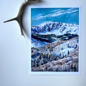 Bonanza Winter, Deer Valley, Park City, Utah -  Watercolor Print