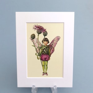 Illustration vintage de la grande fée des centaurées, impression 15 x 20 cm. Cadeau idéal pour une chambre de bébé ou d'enfant.
