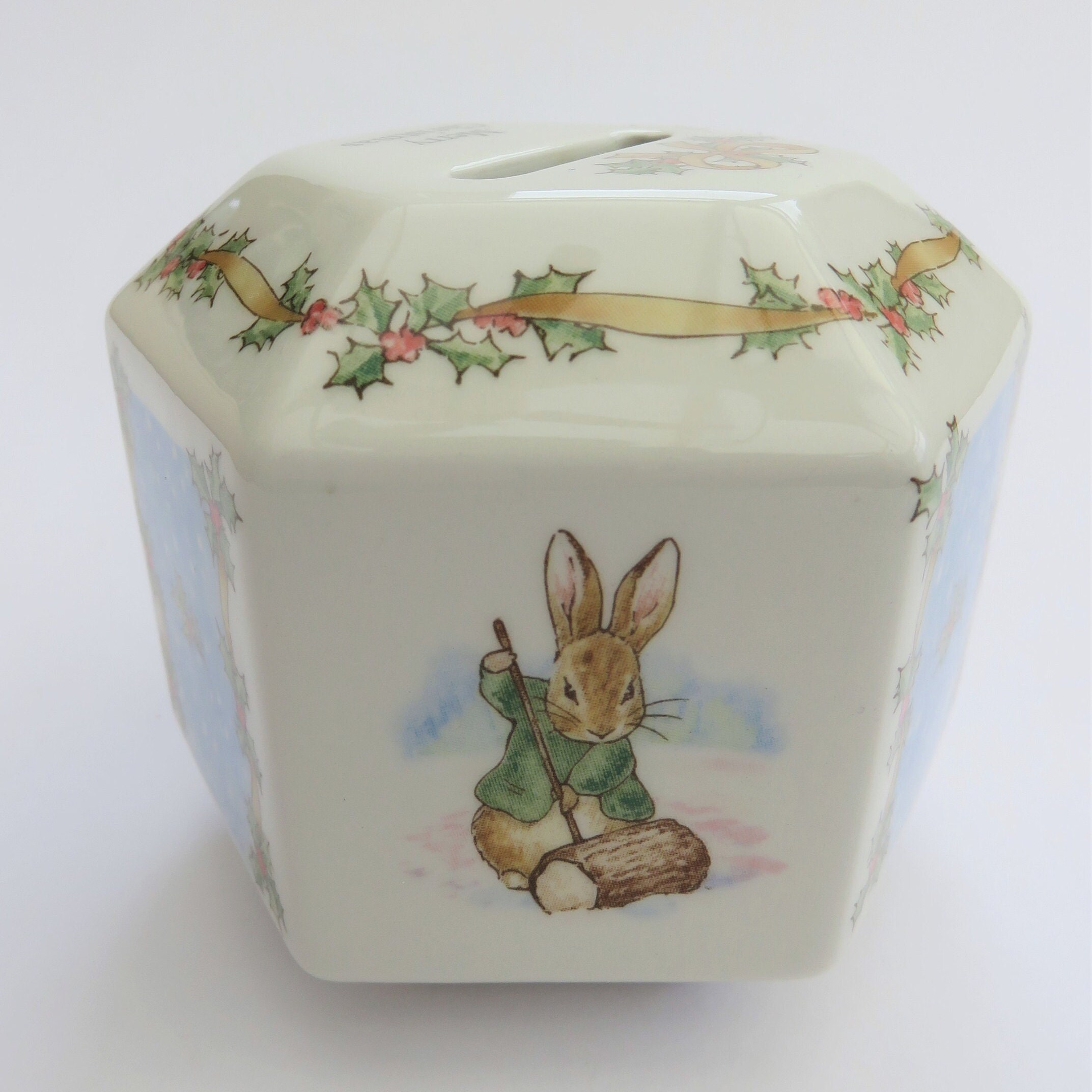 Peter Rabbit Christmas Money Box Beatrix Potter Wedgwood Coin Etsy