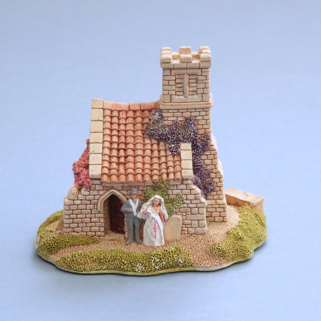Lilliput Lane Wedding Bells Model, Quaint Church With Bride and