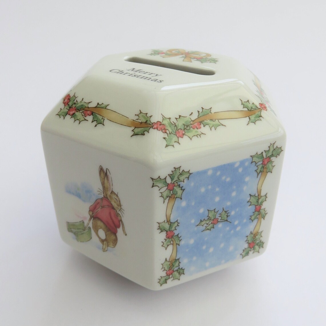 Peter Rabbit Christmas Money Box Beatrix Potter Wedgwood Coin Etsy