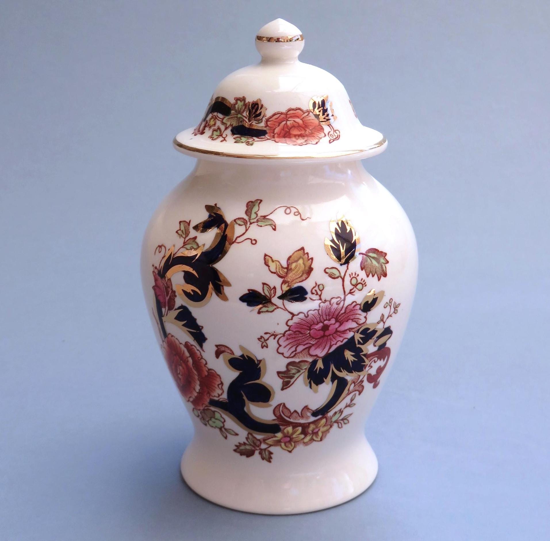 メイソンズ ブルーマンダレイ ゴールドマスク フラワーベース  花瓶 メイソンズ ブルーマンダレイ ゴールドマスク フラワーベース 花瓶