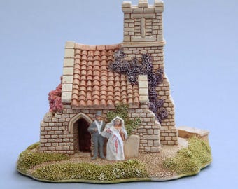 Lilliput Lane Wedding Bells Model, Quaint Church With Bride and