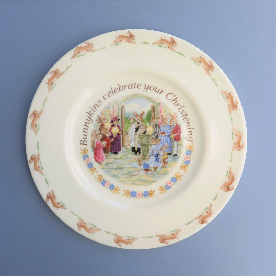 Bunnykins Christening Plate by Royal Doulton. A Lovely Vintage