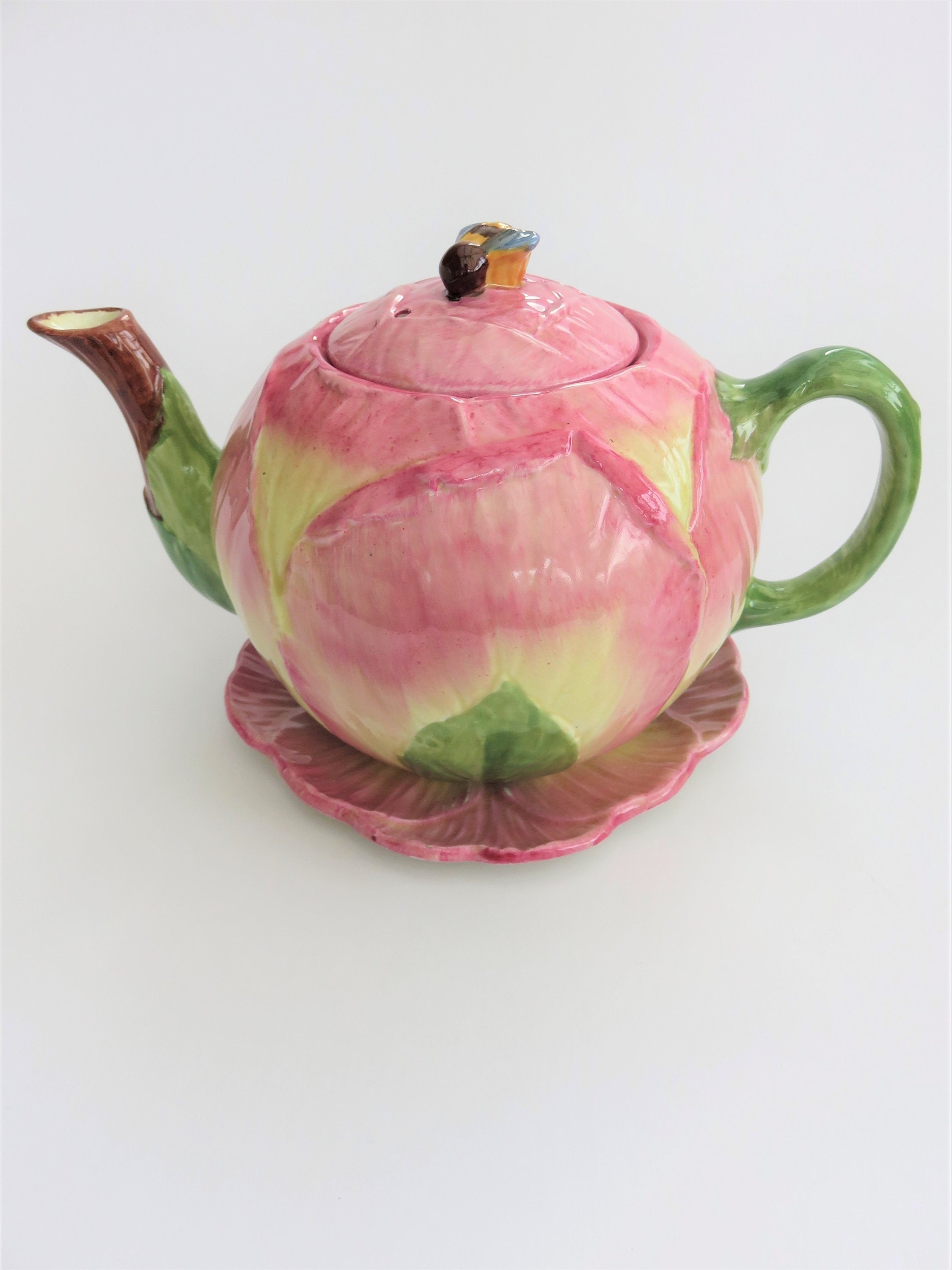 Beswick Gardena Ware Teapot and Stand, 1930s Ceramic Tea Pot and