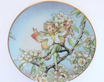 Pear Blossom Fairy plate vintage Flower Fairy plate from Gresham's The Flower Fairies Year Collection, illustrations of Cicely M Barker.