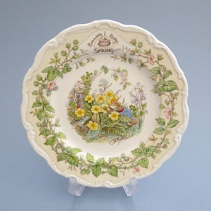 Brambly Hedge Spring 8 inch plate by Royal Doulton, a pretty vintage plate from the Four Seasons collection, illustrations of Jill Barklem.