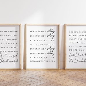 Elevation Worship, See A Victory Wall Art, Christian Worship Song Lyric Art Print, Printable Christian Song Lyric Keepsake
