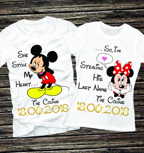 Bride And Groom Shirts Minnie And Mickey Wedding T Shirts Etsy