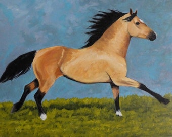 Original horse painting, oil painting, western horse