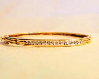 Sterling silver 925 diamond bangle bracelet