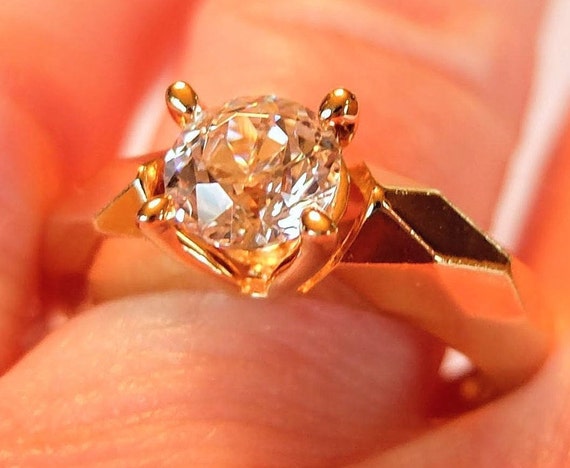 Sterling silver ring, engagement ring, diamond si… - image 5