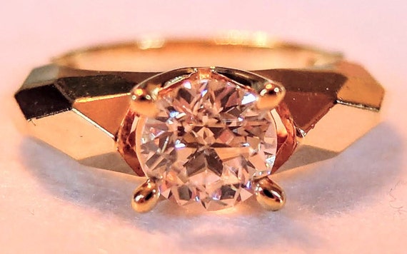 Sterling silver ring, engagement ring, diamond si… - image 2