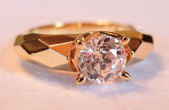 Sterling silver ring, engagement ring, diamond si… - image 1