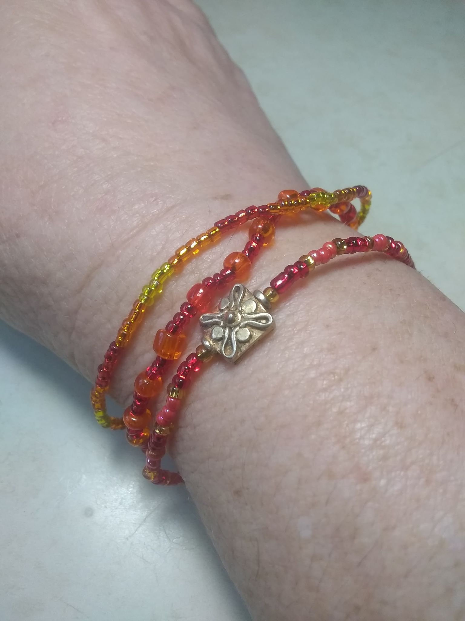 Red Bead Elastic Bracelets, Set of Three Etsy New Zealand