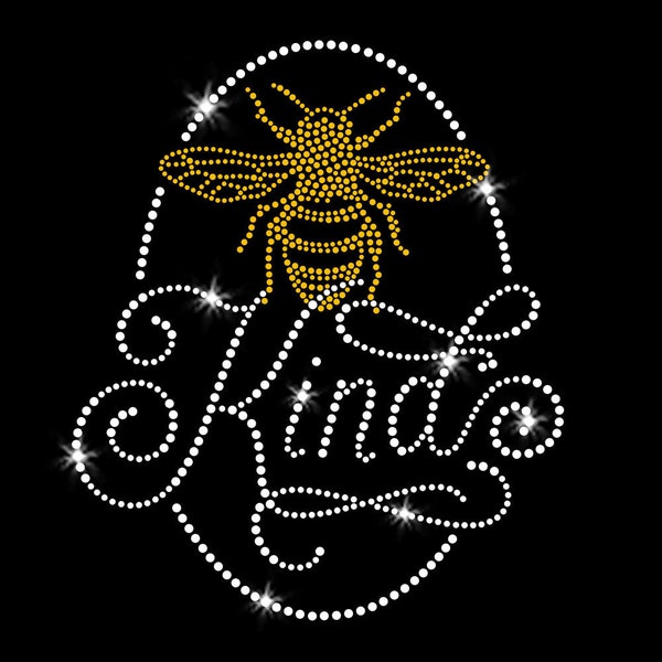 Bee Kind Iron-on Rhinestone and Rhinestud Transfer DIY Bling