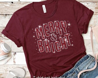 DIY Merry Christmas Rhinestone Iron-On Transfer - Red, 7.5" X 5.9", 609 Stones - View #12