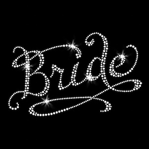 Romantic Bride Sparkly Wedding Bridal Crystals Iron-on Rhinestone Heat Transfer DIY Bachelorette Bling