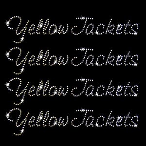 Yellow Jackets Iron-on Rhinestone Transfer DIY Bling Set of 4