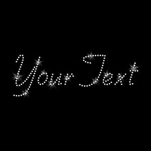 Elegant Custom Rhinestone Word Personalized Name Bling Iron-on Crystal Transfer Cursive Script Letters