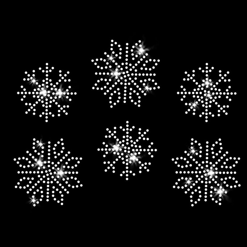 Tiny Frozen Snowflakes Snow Crystals Iron-on Rhinestone - Etsy