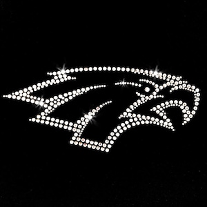 Eagle Sport Head Eagles Mascot Sparkly Crystals Iron-on Rhinestone Transfer DIY Bling