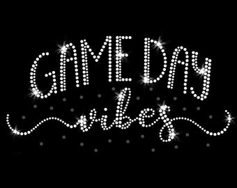 Game Day Vibes Iron-on Rhinestone Transfer DIY Bling