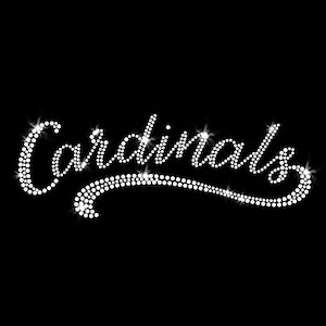 Cardinals Baseball Script  DIY Iron-on Rhinestone Bling Transfer