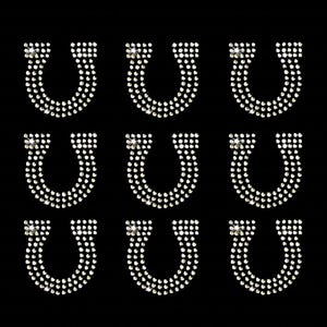 Set of 9 Horseshoe Rodeo Mustang Sparkly Iron-on Rhinestone Transfer DIY Bling