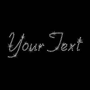 Elegant Customized Rhinestone Word Personalized Name Text DIY Bling Iron-on Clear Crystal T-Shirt Transfer Cursive Script Style Letters
