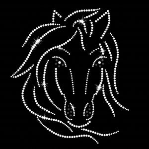 Windsor Horse Rodeo Cowgirl Sparkly Pretty Iron-on Rhinestone Transfer DIY Bling