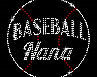 Baseball Nana DIY ron-on Rhinestone Bling Transfer